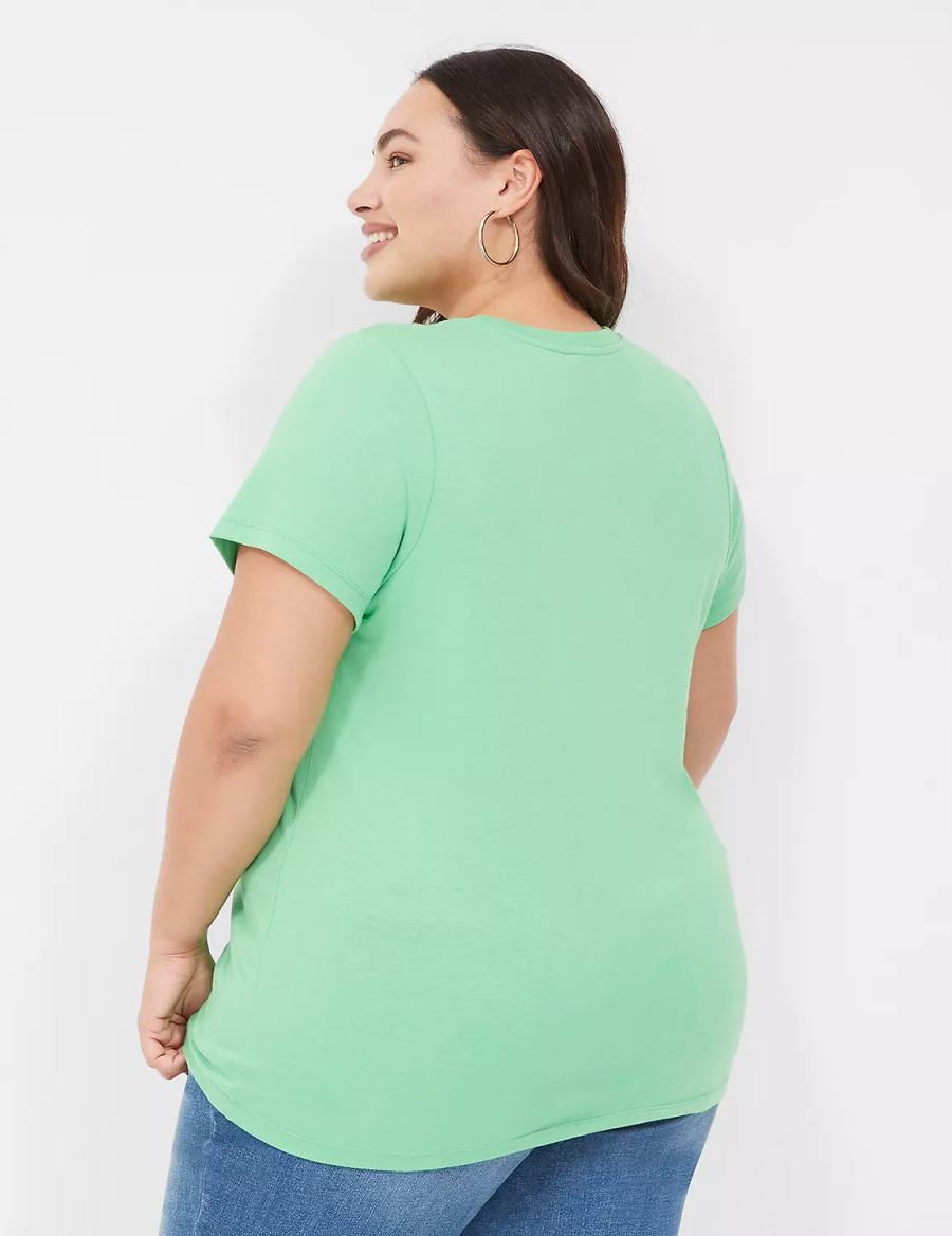 Lane Bryant Feeling Lucky Graphic Tee Canotta Donna Verdi Chiaro | SWR7695GZ