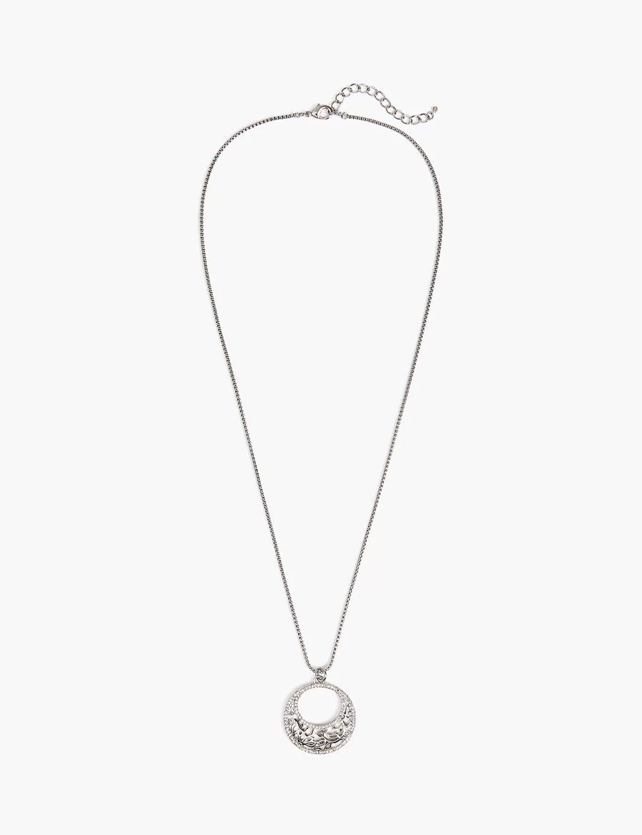 Lane Bryant Filigree Collana con Pendente Donna Argento | WXZ6528DP