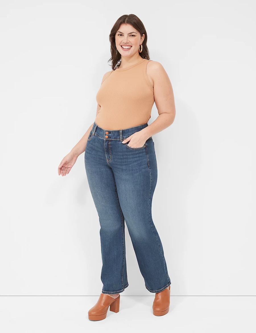 Lane Bryant Fitted High-Neck Rib Canotta Donna Marroni | GFO6225RN