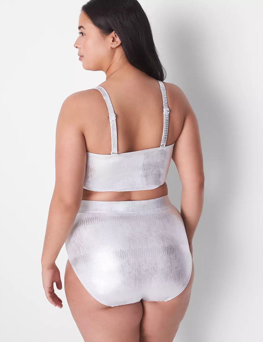 Lane Bryant Foil Swim Slip Donna Argento | ZHO9566ID