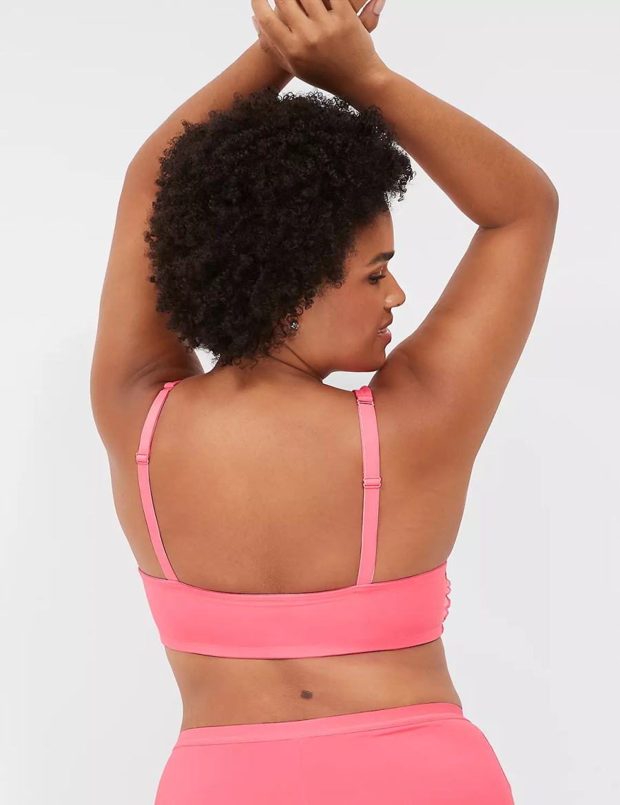 Lane Bryant Front-Close Smooth Boost Plunge Bralette Donna Rosa | WZL465IP