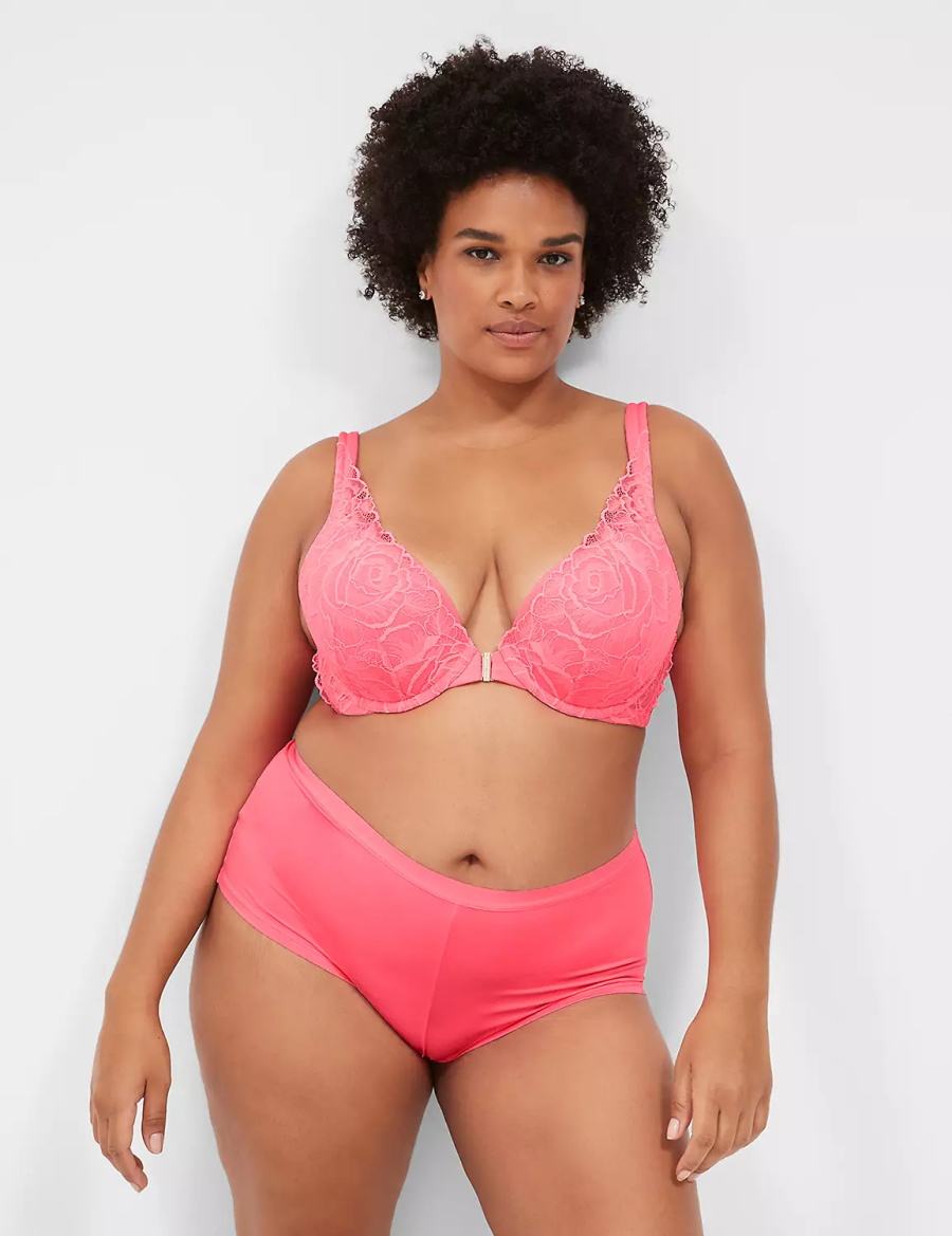 Lane Bryant Front-Close Smooth Boost Plunge Bralette Donna Rosa | WZL465IP