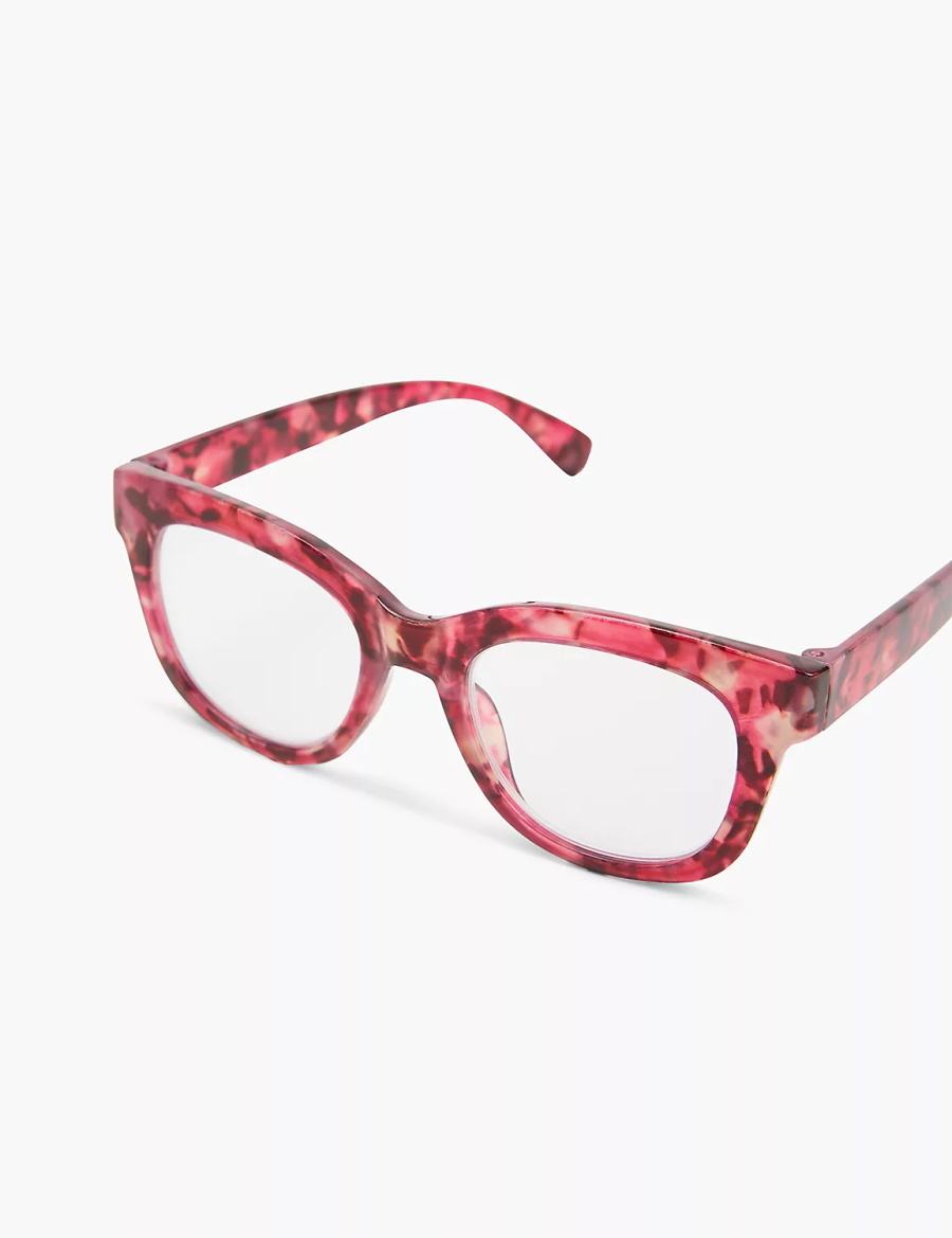 Lane Bryant Fuchsia Tortoiseshell Print Square Reading Occhiali Donna Rosse | YUS365OM