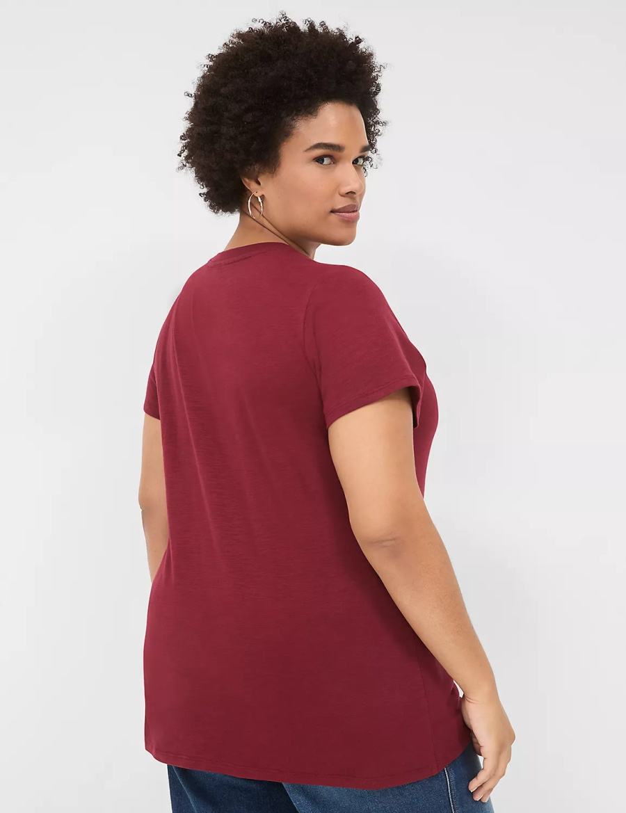 Lane Bryant Glitter In My Teacher Era Graphic Tee Magliette Donna Rosse Scuro | IXB2649HK