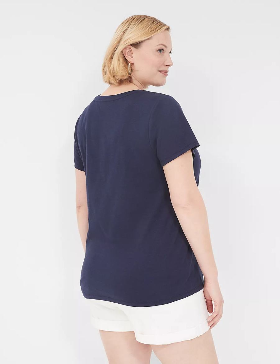 Lane Bryant Grateful Graphic Tee Magliette Donna Blu | FRU9695TD