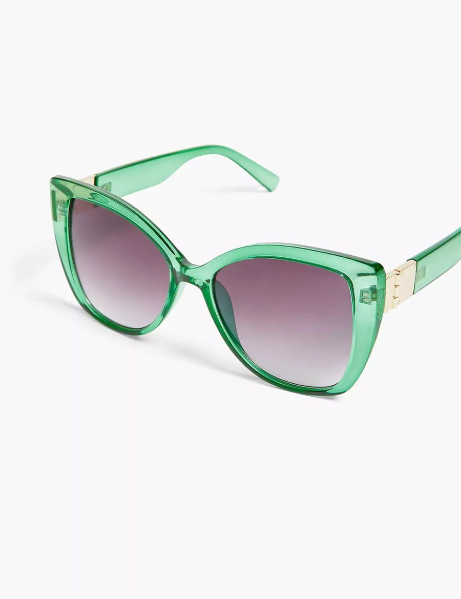 Lane Bryant Green Jelly Cateye Occhiali da Sole Donna Verdi | YBP2849QM