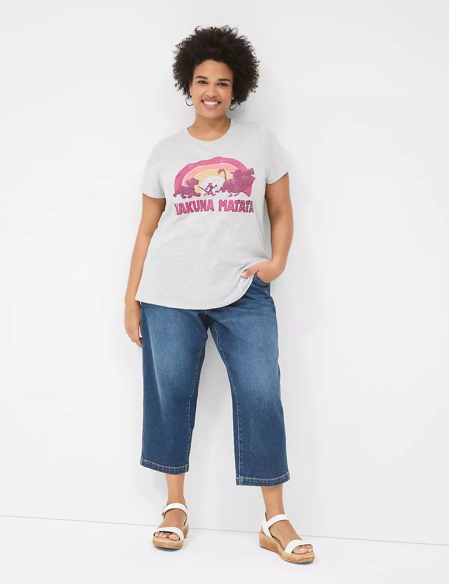 Lane Bryant Hakuna Matata Graphic Tee Magliette Donna Grigie | ERJ666TG