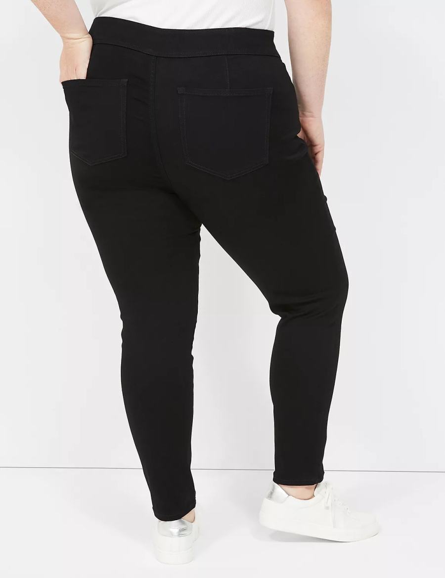 Lane Bryant High-Rise Sateen 3-Button Jeggings Donna Nere | MMR4048ZM