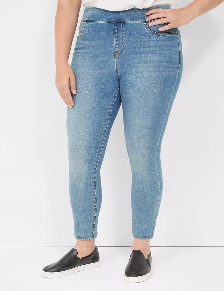 Lane Bryant High-Rise Sateen Pull-On Jeggings Donna Blu | GIU5549JS