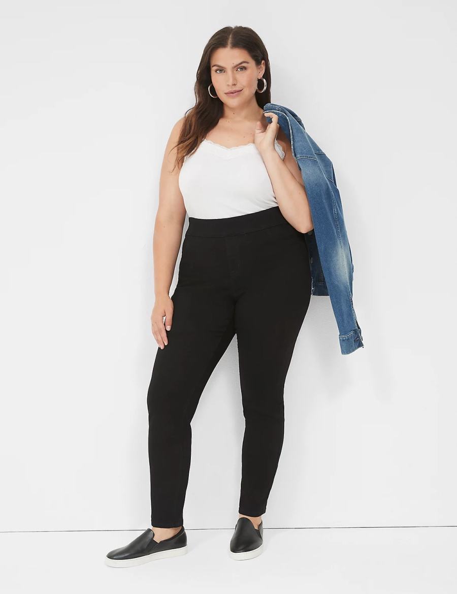 Lane Bryant High-Rise Sateen Pull-On Jeggings Donna Nere | OIW727XA