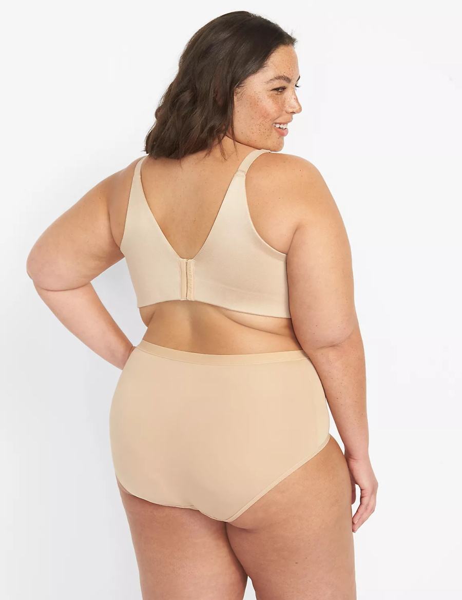 Lane Bryant Invisible Backsmoother Lightly Lined No-Wire Bralette Donna Beige | CPQ7492JL