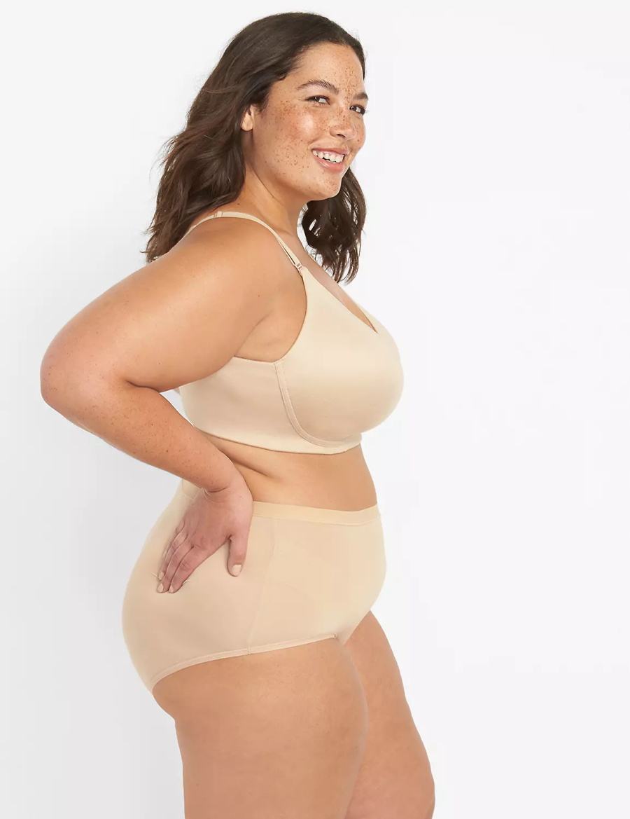 Lane Bryant Invisible Backsmoother Lightly Lined No-Wire Bralette Donna Beige | CPQ7492JL