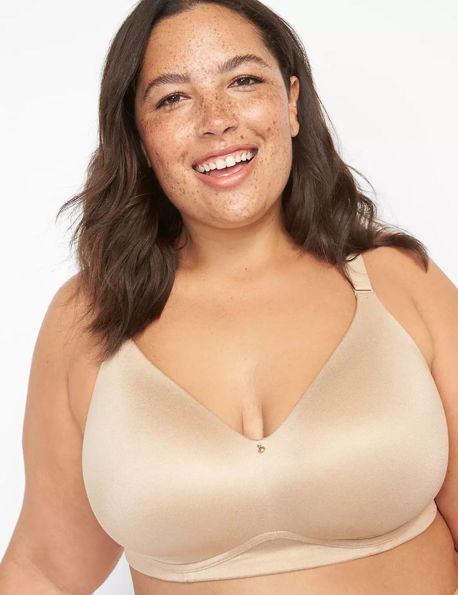 Lane Bryant Invisible Backsmoother Lightly Lined No-Wire Bralette Donna Beige | CPQ7492JL