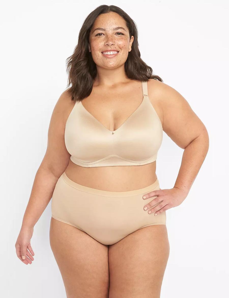 Lane Bryant Invisible Backsmoother Lightly Lined No-Wire Bralette Donna Beige | CPQ7492JL