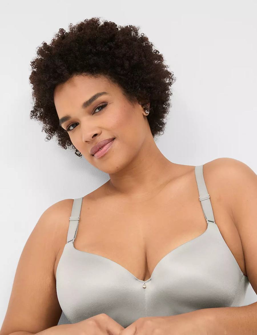 Lane Bryant Invisible Backsmoother Lightly Lined Reggiseno A Balconcino Donna Argento | HQX544QZ