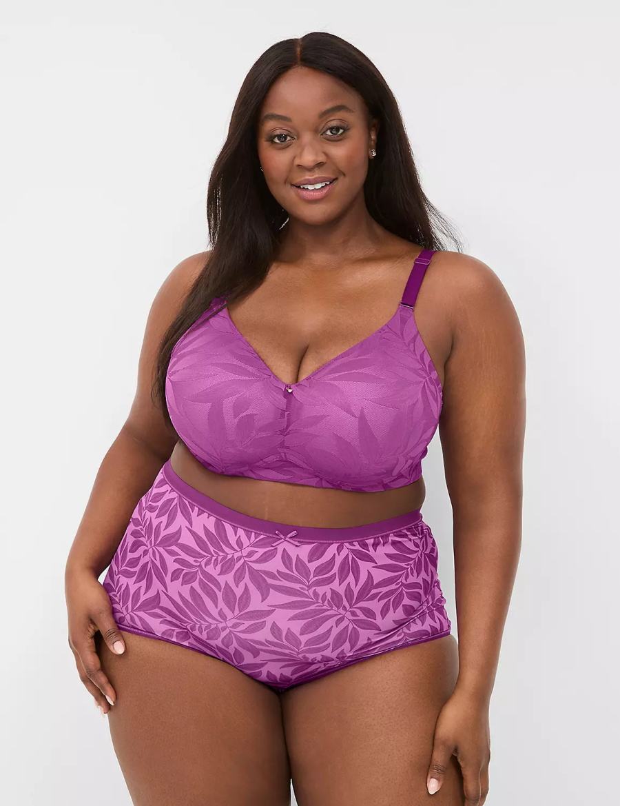 Lane Bryant Invisible Lace Backsmoother Full Coverage No-Wire Bralette Donna Viola | ZOR4186EX