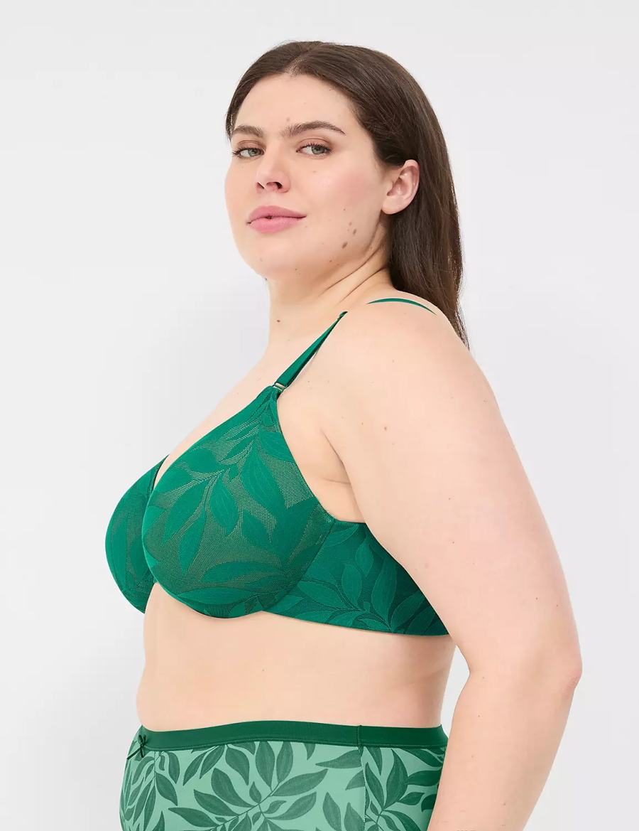 Lane Bryant Invisible Lace Backsmoother Full Coverage Bralette Donna Verdi Scuro | OWD10069SL