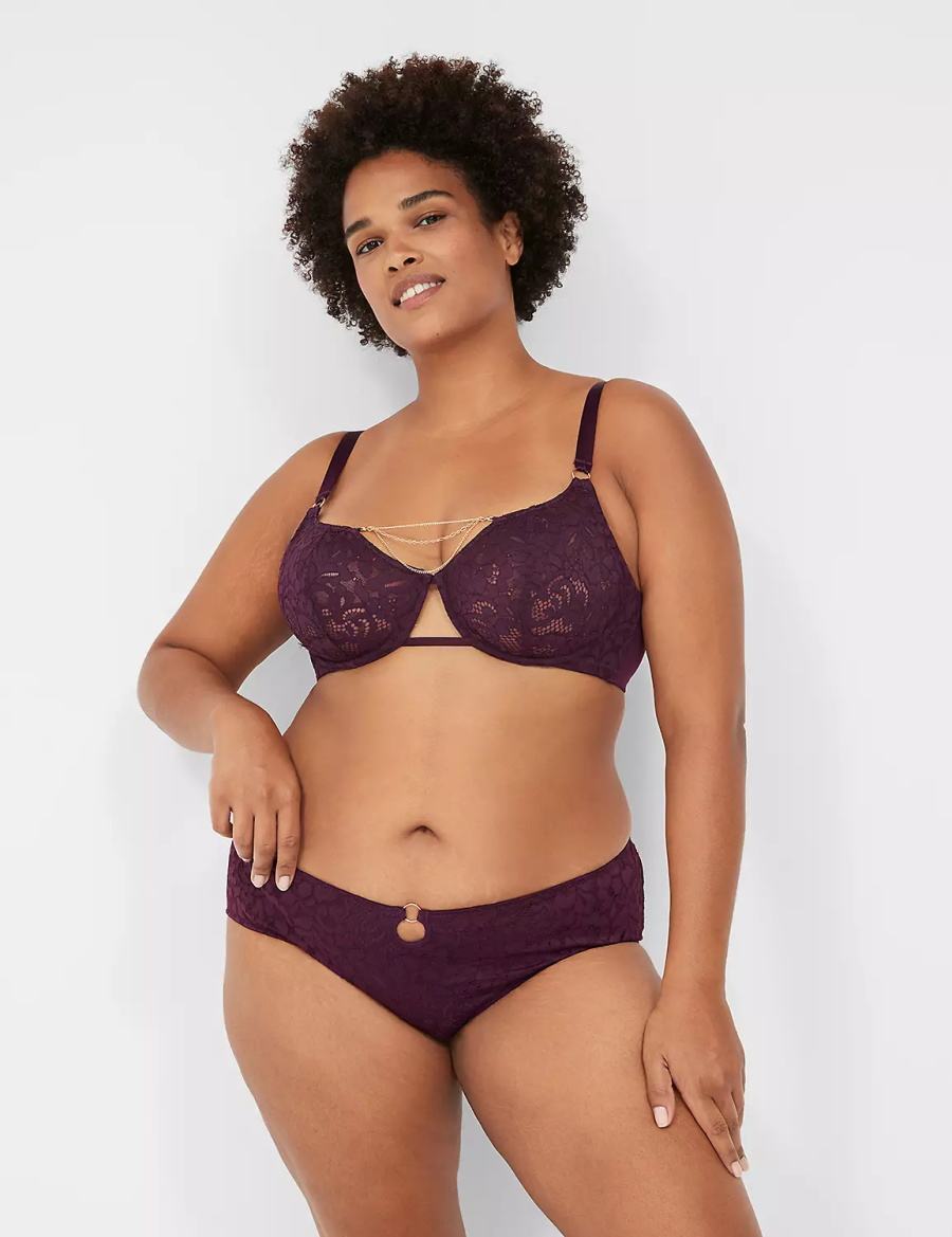 Lane Bryant Jewelry Demi Reggiseno Sfoderato Donna Bordeaux | PNN339FU