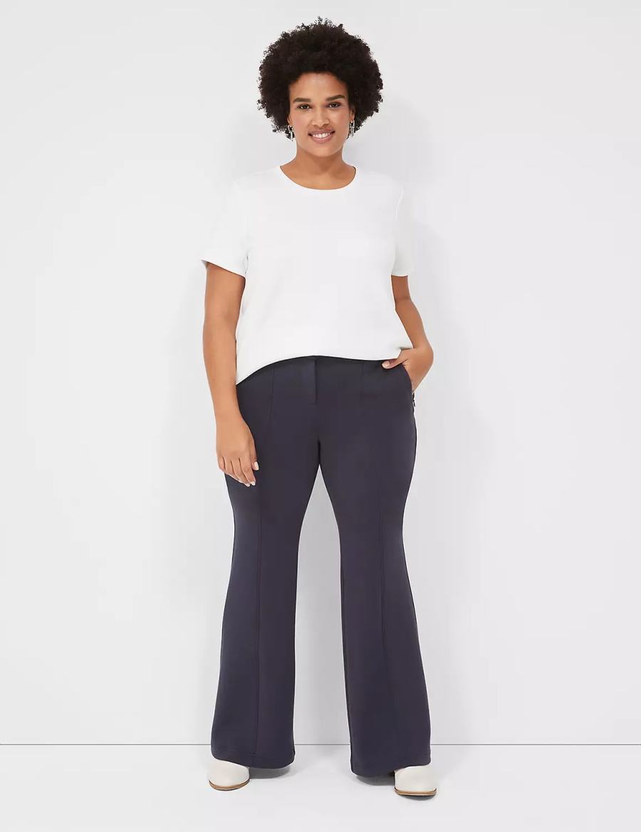 Lane Bryant Journey Knit Flare Pantaloni Donna Blu | ZNS6268SD