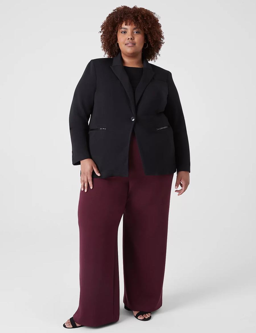 Lane Bryant Journey Knit With Zipper Pocket Giacche Donna Nere | QDW2693NC