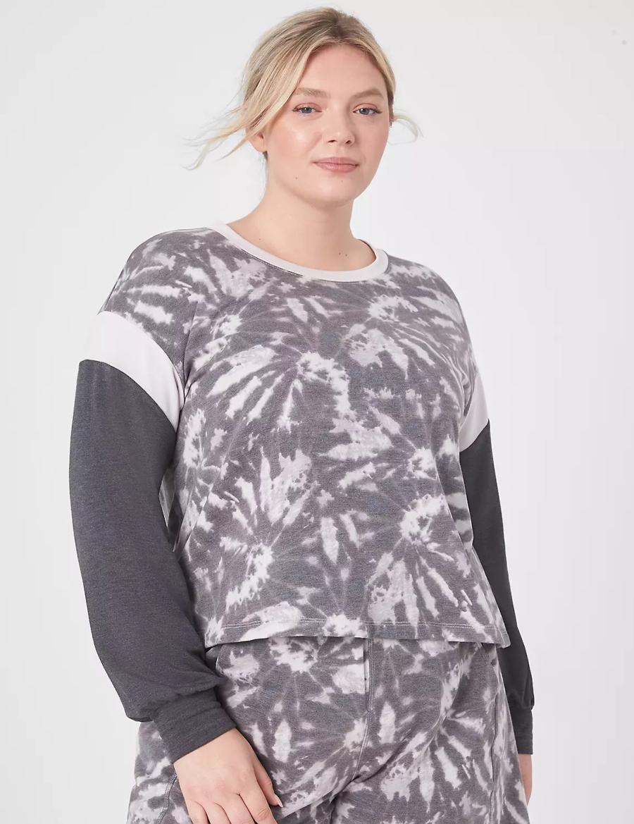 Lane Bryant LIVI CozySoft Long-Sleeve Crew-Neck Felpe Donna Grigie Colorate | WHN3355EE