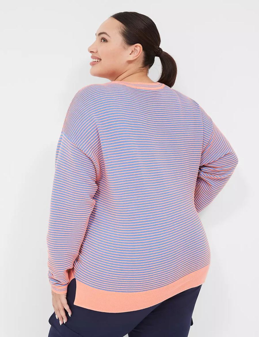 Lane Bryant LIVI Crew-Neck Ottoman Maglioni Donna Corallo | OMX8874IO