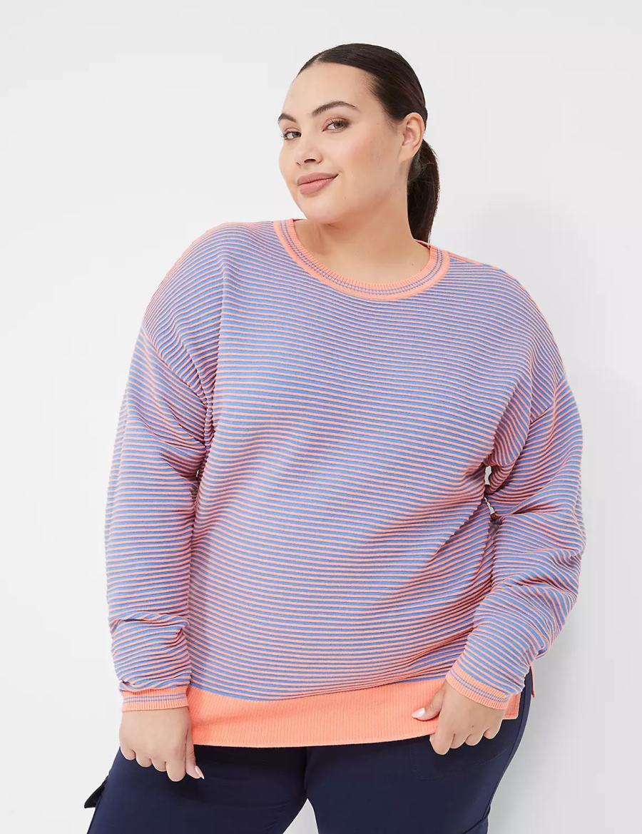 Lane Bryant LIVI Crew-Neck Ottoman Maglioni Donna Corallo | OMX8874IO