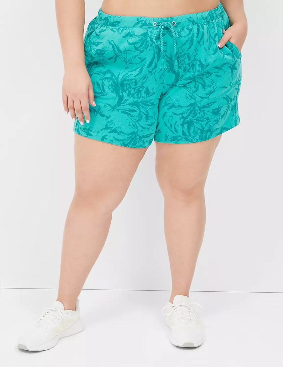 Lane Bryant LIVI French Terry Pantaloncini Donna Verde Acqua | DZP8394FU