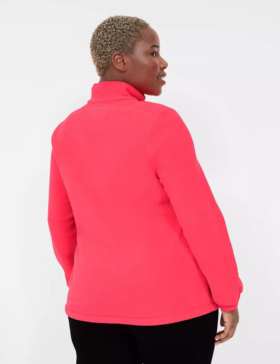 Lane Bryant LIVI Half-Zip Polar Fleece Pullover Pullover Donna Rosa | OLE4743ZM