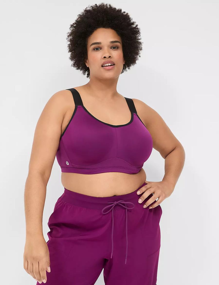 Lane Bryant LIVI High-Impact Wicking Underwire Reggiseno Sportivo Donna Viola Scuro | SWH970UV