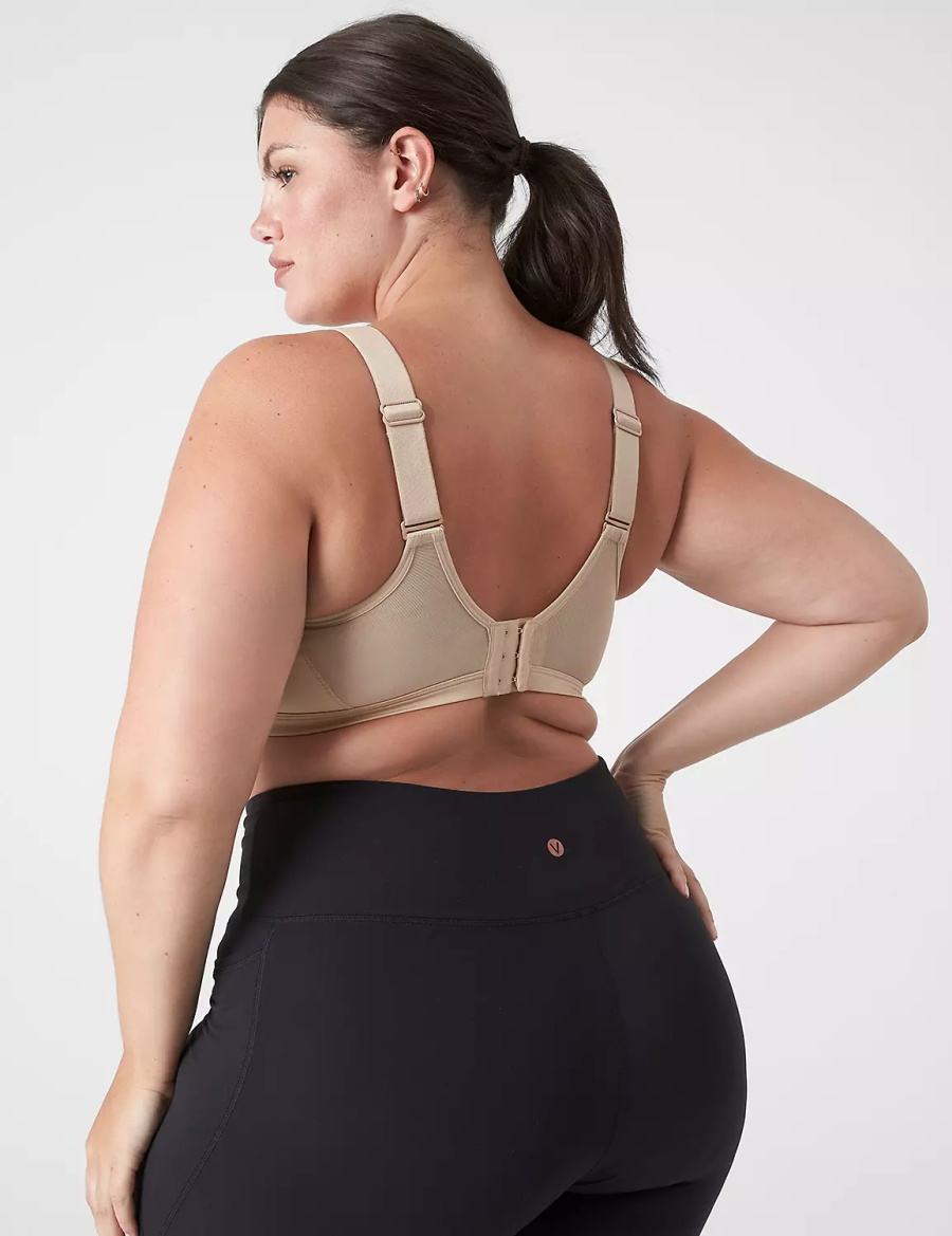 Lane Bryant LIVI High-Impact Wicking Underwire Reggiseno Sportivo Donna Beige | LOS3445SP