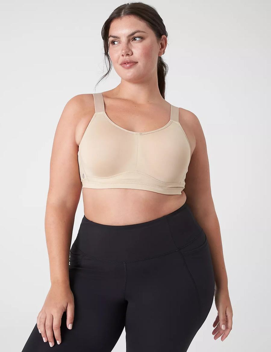 Lane Bryant LIVI High-Impact Wicking Underwire Reggiseno Sportivo Donna Beige | LOS3445SP