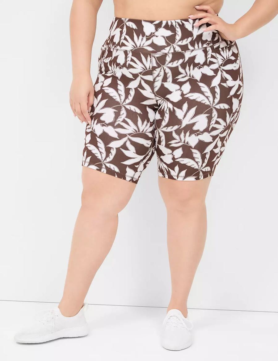 Lane Bryant LIVI High-Rise Recycled LIVI Soft Knee Pantaloncini Donna Marroni | UPR9723BS