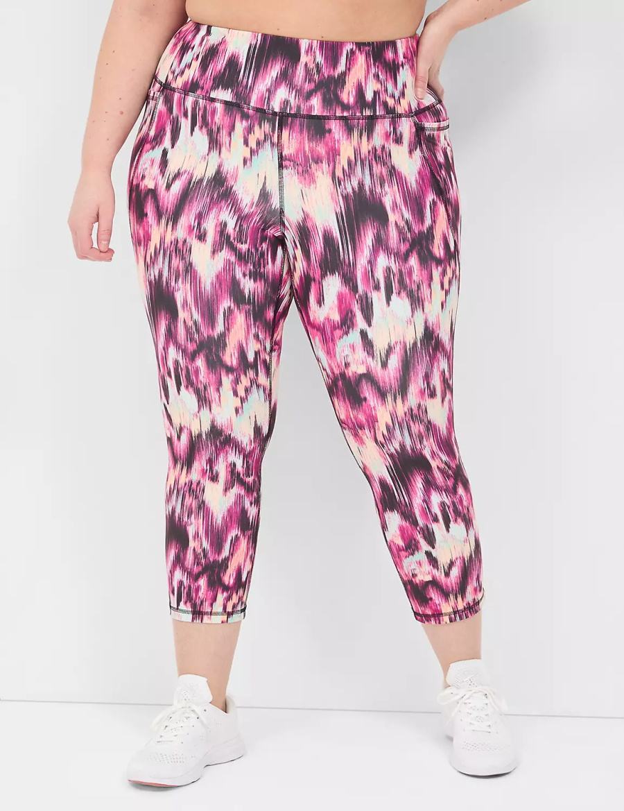 Lane Bryant LIVI High-Rise Recycled LIVI Soft Capri Leggings Donna Rosa | ESG192WA