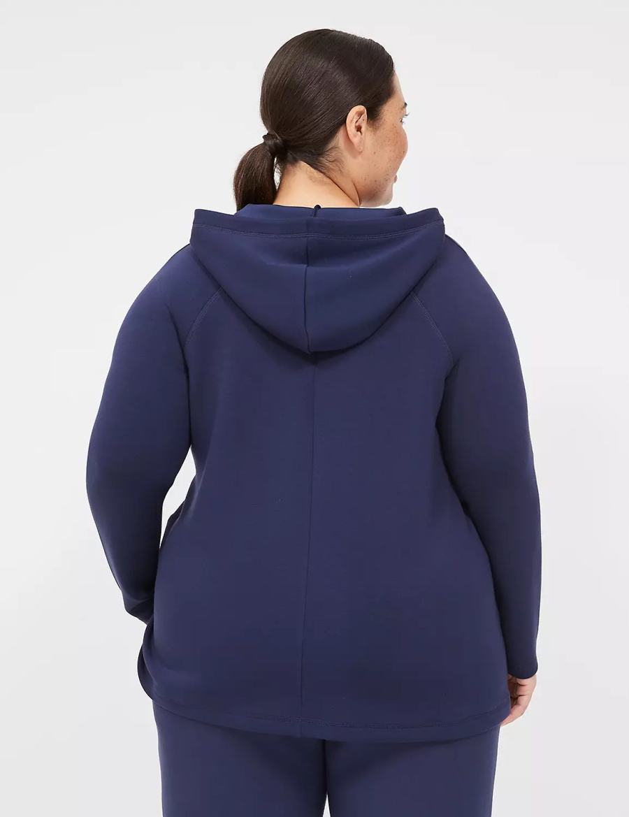 Lane Bryant LIVI Hooded Journey Pullover Pullover Donna Blu Marino | OIG7056JF