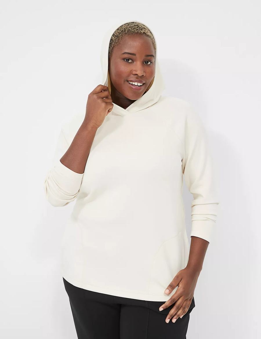 Lane Bryant LIVI Hooded Journey Pullover Pullover Donna Bianche | VCM8067EB