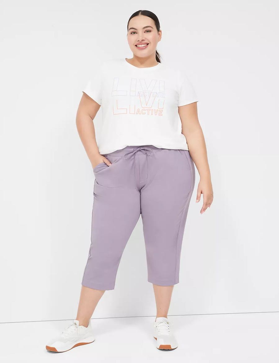 Lane Bryant LIVI Knit Capri Pantaloni Donna Viola Verde Oliva | XOO6028RI