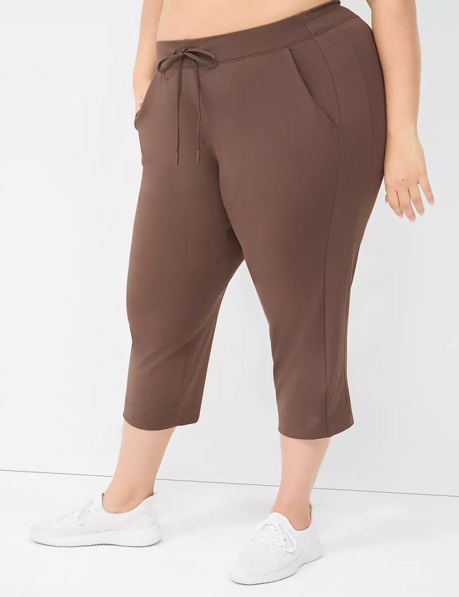 Lane Bryant LIVI Knit Capri Pantaloni Donna Marroni Scuro | ANQ1253XE