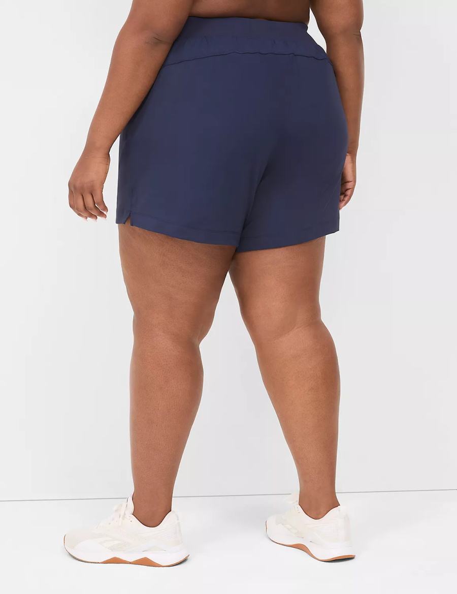 Lane Bryant LIVI Knit Pantaloncini Donna Blu Marino | HJF1191RR