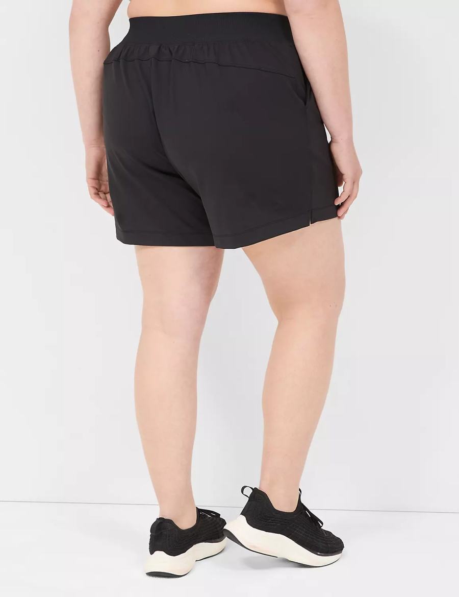 Lane Bryant LIVI Knit Pantaloncini Donna Nere | JOQ5950UM