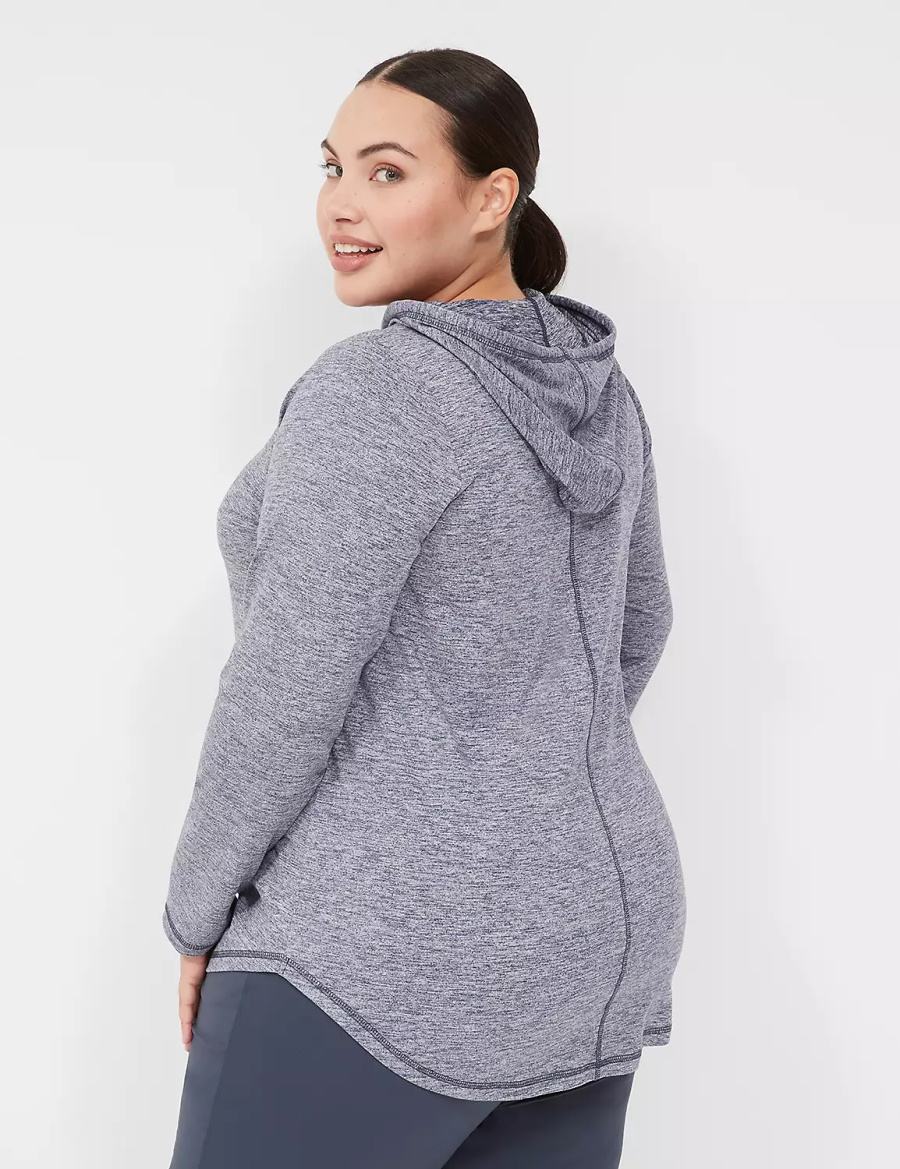 Lane Bryant LIVI Long-Sleeve Recycled LIVI Soft Felpa con Cappuccio Donna Blu Marino | VFN3618GU