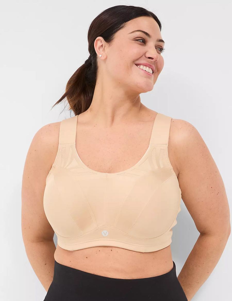 Lane Bryant LIVI Max Support Wicking Underwire Reggiseno Sportivo Donna Beige | DSU6225TC