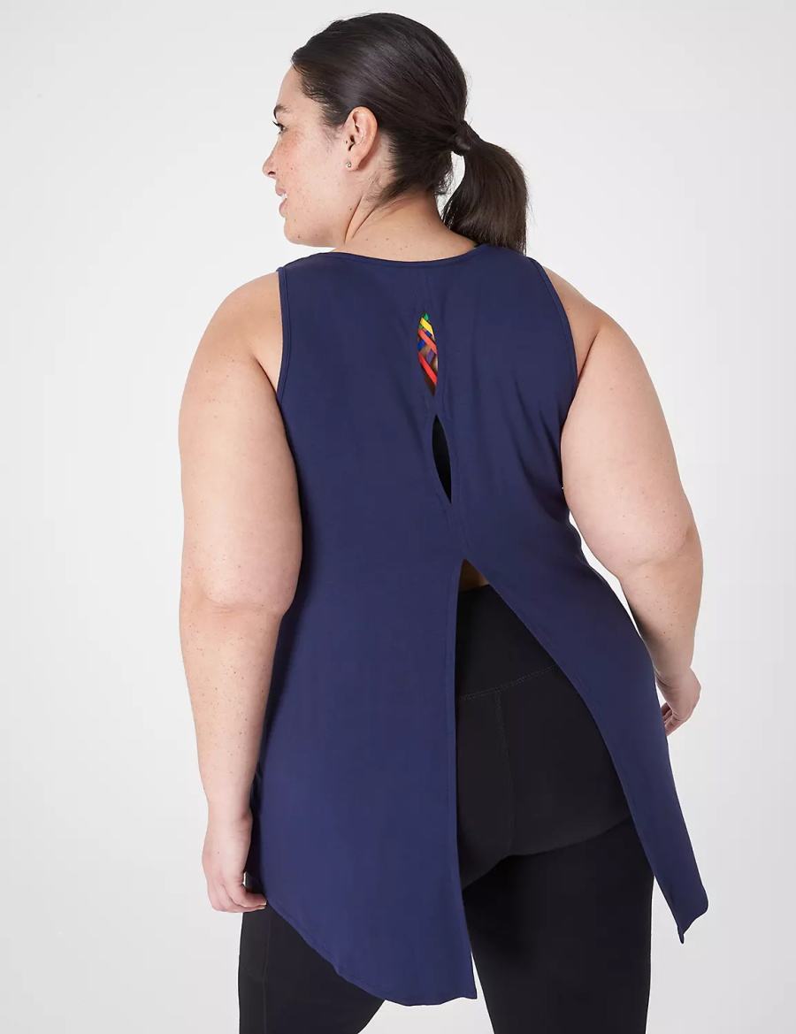 Lane Bryant LIVI Pride Cut-Out Back Canotta Donna Blu | HML3772IS