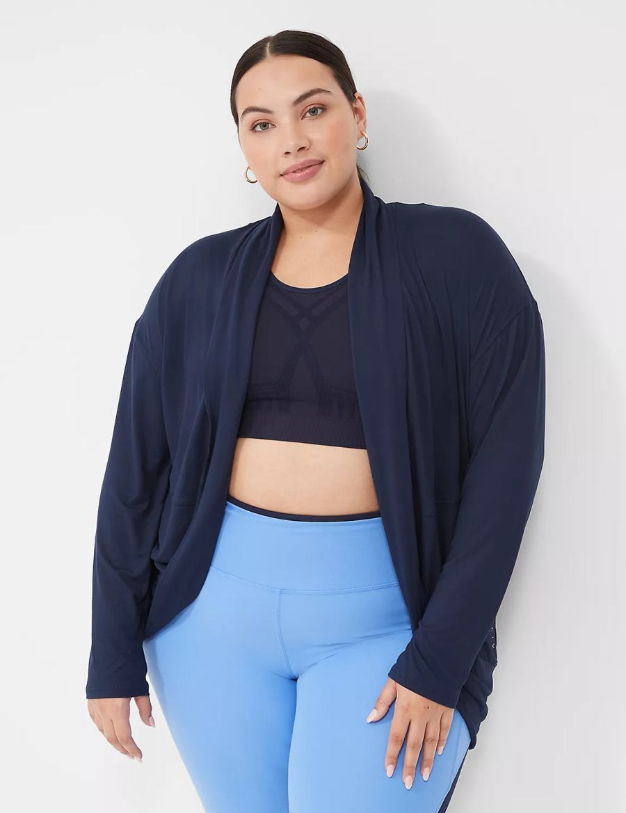 Lane Bryant LIVI Recycled LIVI Soft Cocoon Overpiece Vestaglia Donna Blu Marino | ZJM6967IQ