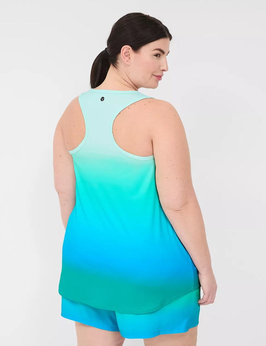 Lane Bryant LIVI Scoop-Neck Wicking Racerback Canotta Donna Verdi | YWT3439PK