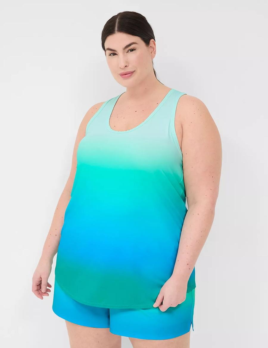 Lane Bryant LIVI Scoop-Neck Wicking Racerback Canotta Donna Verdi | YWT3439PK