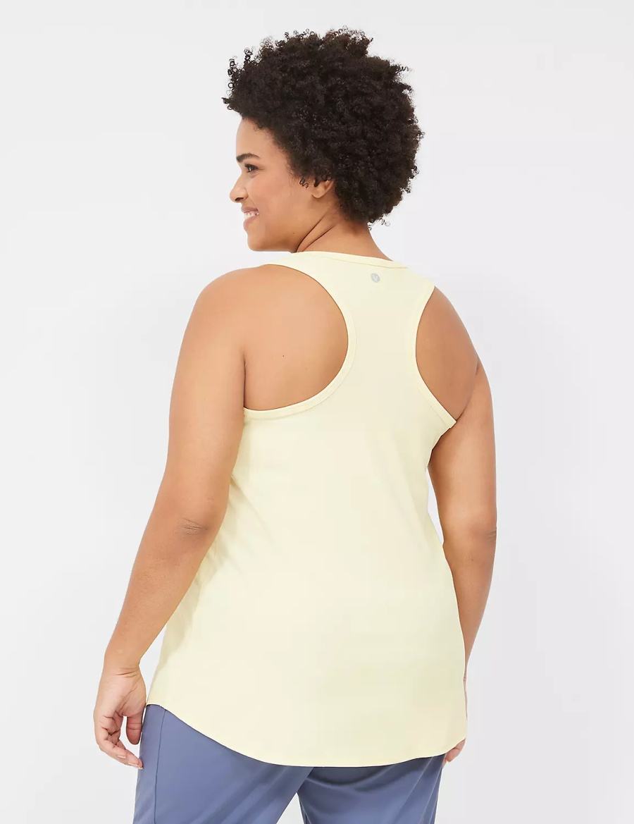 Lane Bryant LIVI Scoop-Neck Wicking Rib Racerback Canotta Donna Gialle | XPB269TD