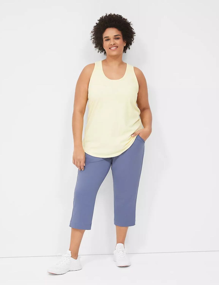 Lane Bryant LIVI Scoop-Neck Wicking Rib Racerback Canotta Donna Gialle | XPB269TD