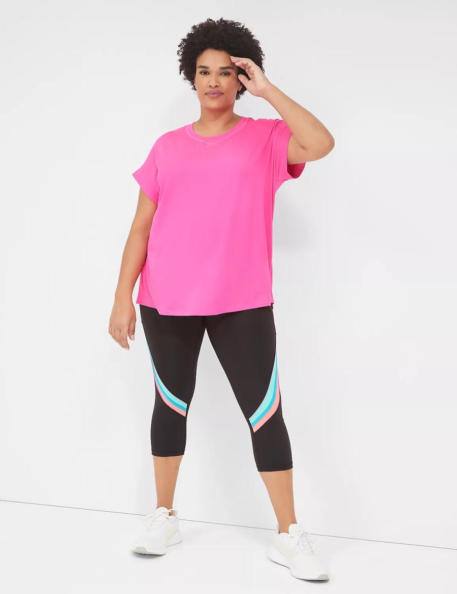 Lane Bryant LIVI Soft Crew-Neck Recycled Tee Magliette Donna Rosa Chiaro | ZYA8053PV