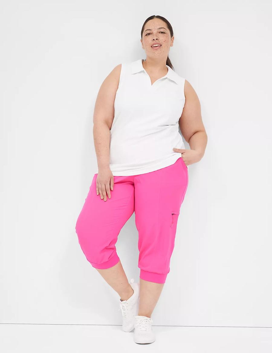 Lane Bryant LIVI Stretch Woven Capri Pantaloni Jogger Donna Rosa Chiaro | TOY219IG